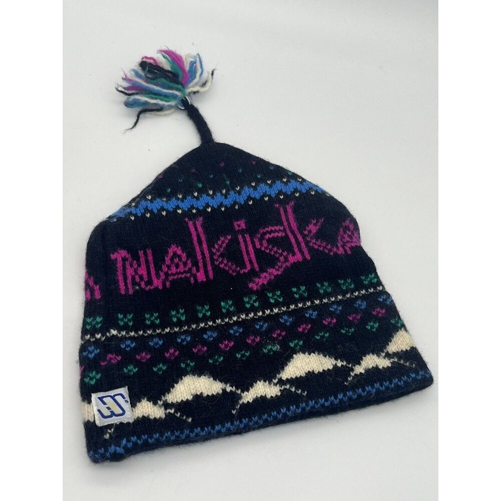 Murray Merkley Handmade Wool Beanie Hat Cap Knit Nakiska Mountain Tassel